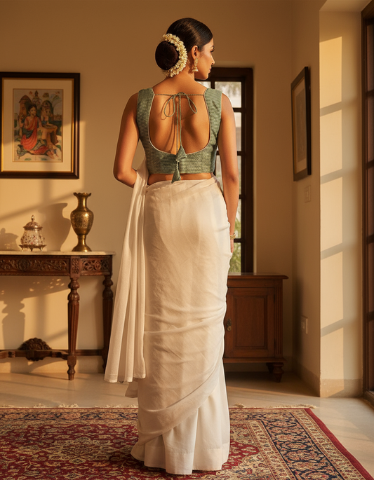 Green JS horizontal sequinned blouse