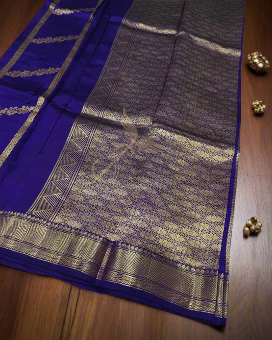 Royal Purple Katan Puna Jari Silken Banarasi Saree