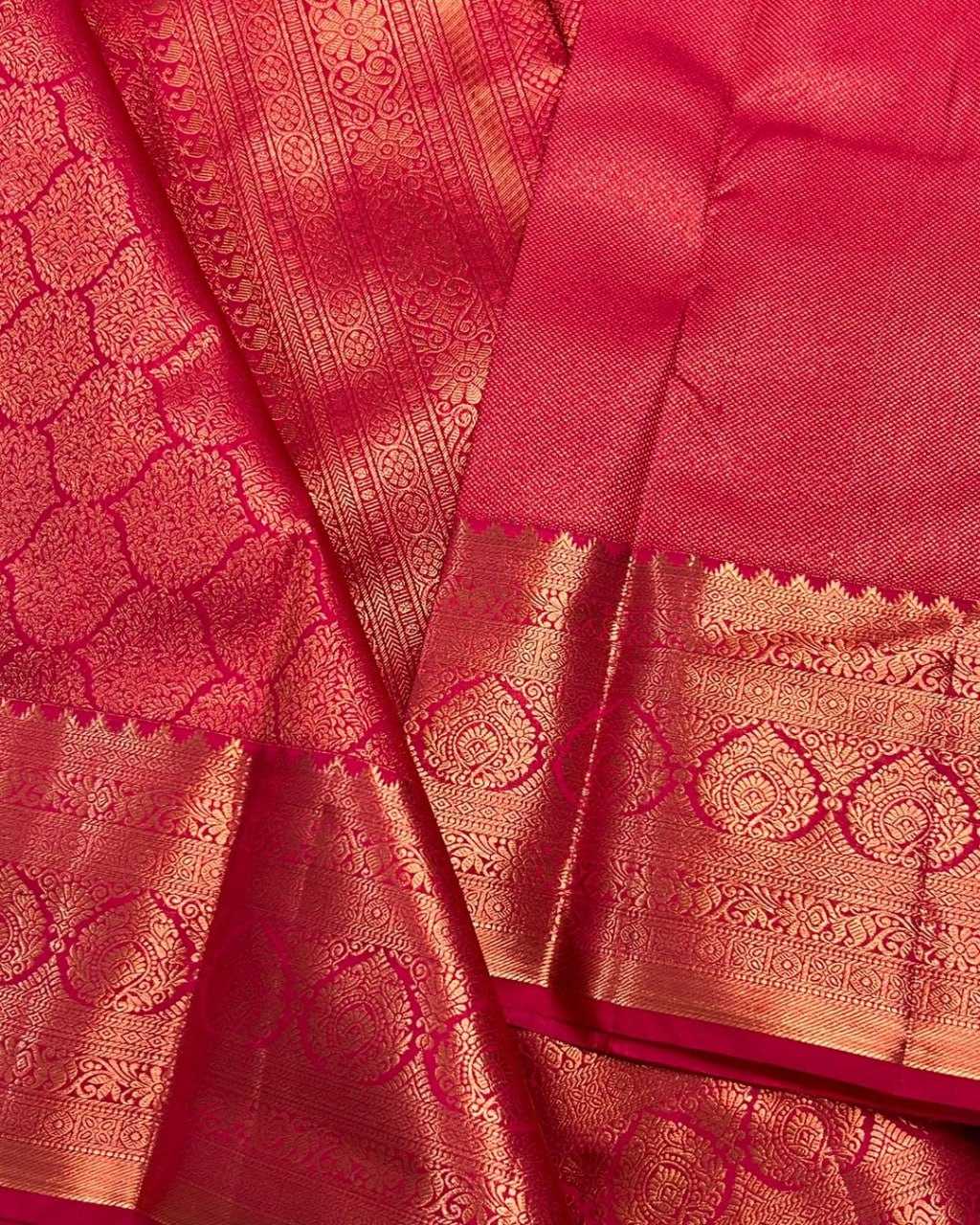 Radiant Pink Banarasi Jari Silken Saree with Self Zari Weave – Graceful Bridal & Festive Attire