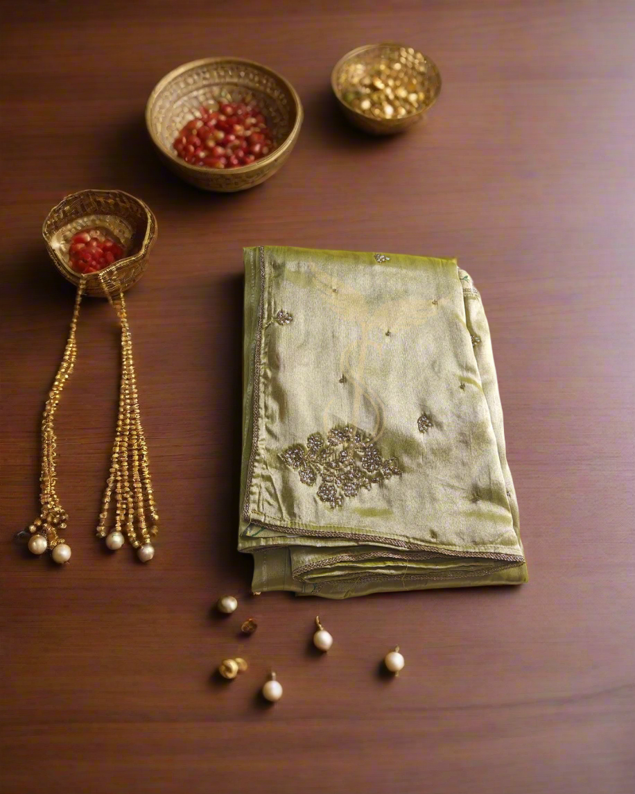 Radiant Charm – Yellow Banarasi Jari Silken Saree with Tissue Sonarupa Weaving & Floral Blouse