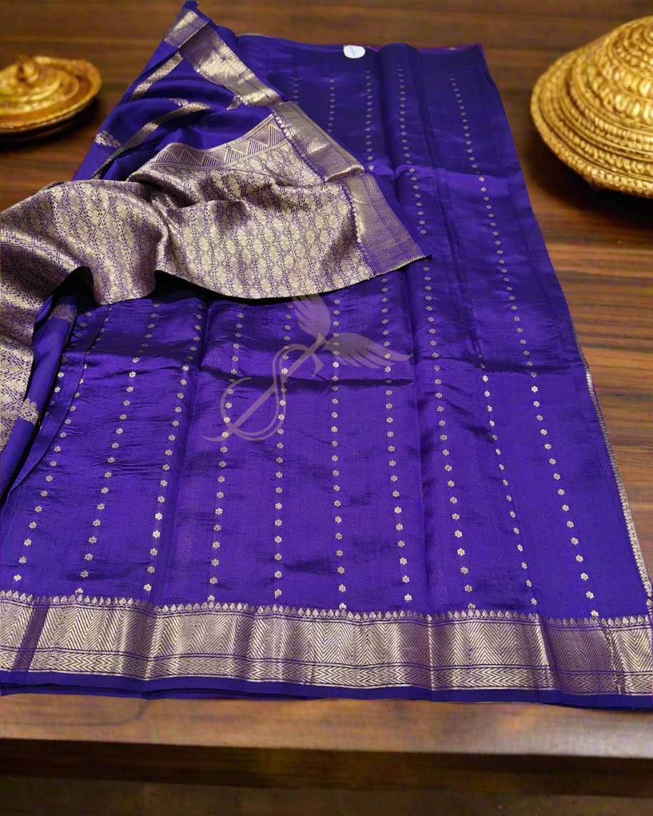 Royal Purple Katan Puna Jari Silken Banarasi Saree