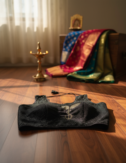 Black JS  sequinned blouse