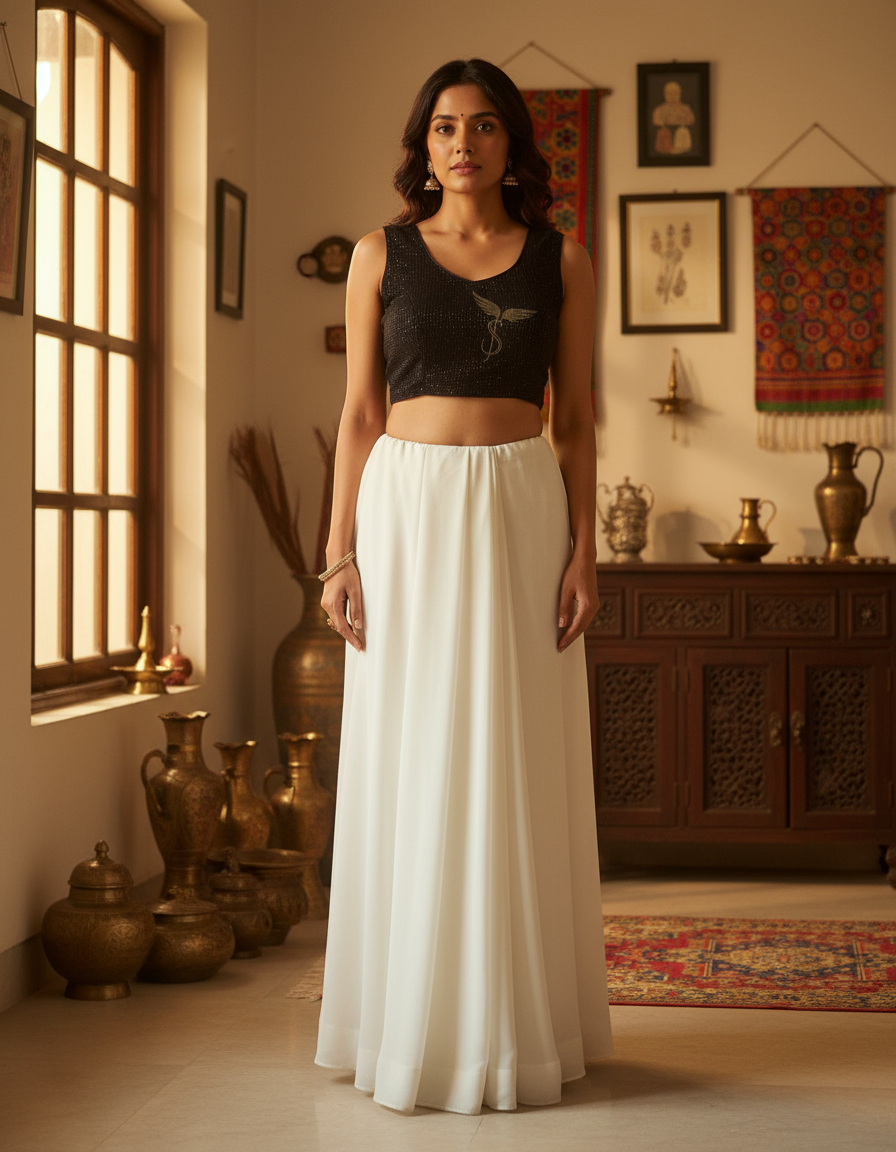 Black JS  sequinned blouse