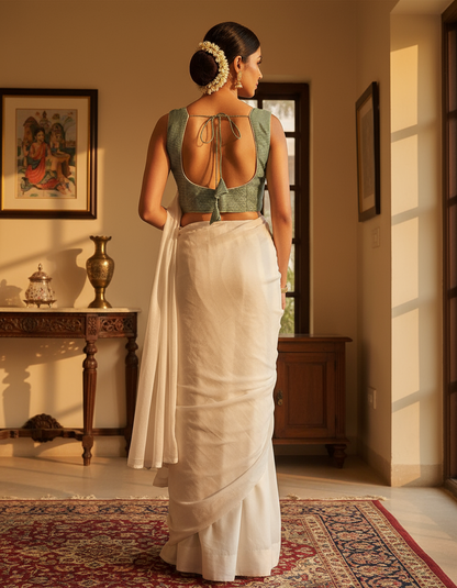 Green JS horizontal sequinned blouse