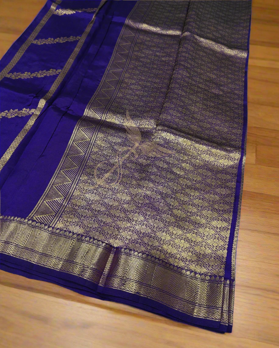 Royal Purple Katan Puna Jari Silken Banarasi Saree