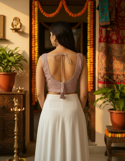 Pink JS horizontal sequinned blouse