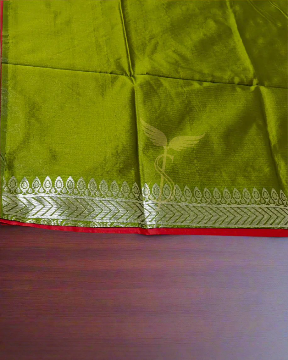 Red Green Jari Silken Banarasi Festive wear Saree