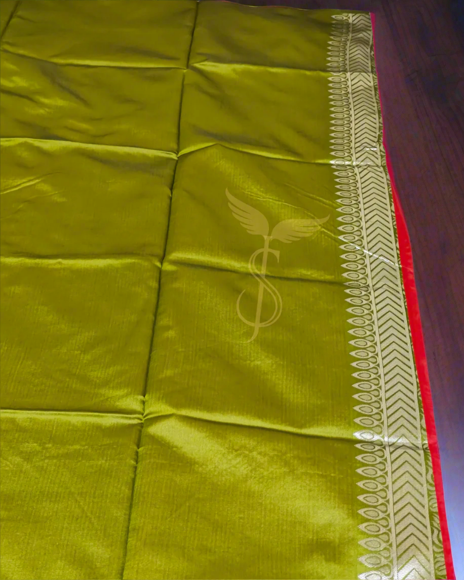 Red Green Jari Silken Banarasi Festive wear Saree