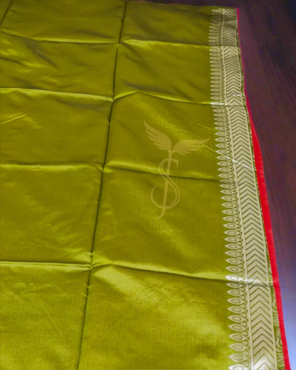 Red Green Jari Silken Banarasi Festive wear Saree