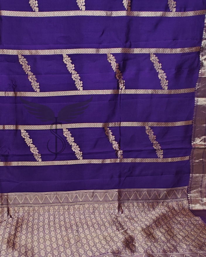Royal Purple Katan Puna Jari Silken Banarasi Saree