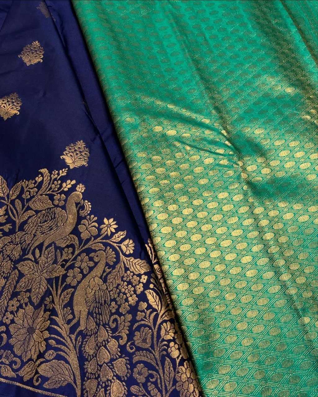 Navy Blue Peacock Saree