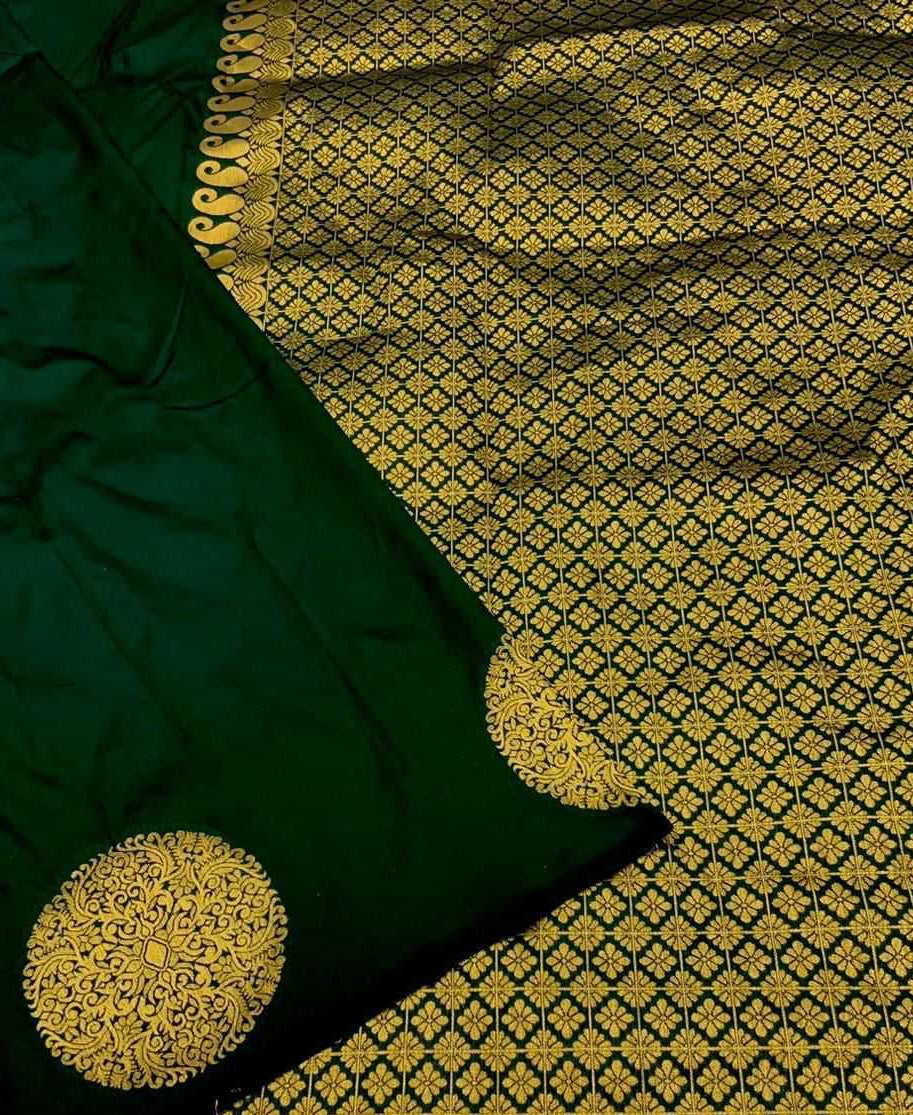 Elegant Banarasi Silk Sarees with Rich Pallu & All-Over Jacquard Work – Available in Maroon, Pink, Yellow, Dark Green, Olive Green & Purple