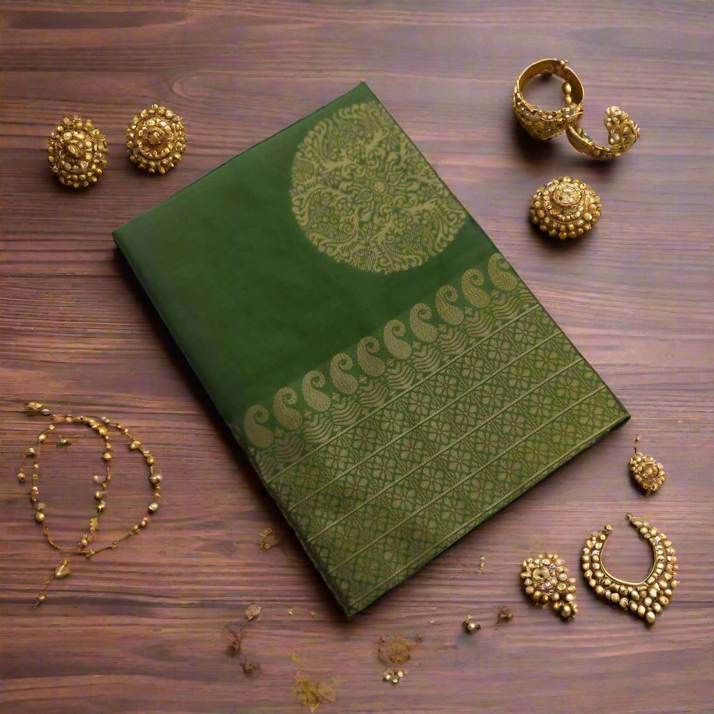 Elegant Banarasi Silk Sarees with Rich Pallu & All-Over Jacquard Work – Available in Maroon, Pink, Yellow, Dark Green, Olive Green & Purple